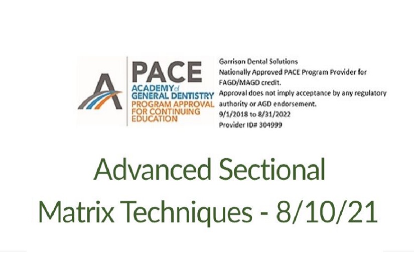 Advanced Sectional Matrix Techniques - 8/10/21